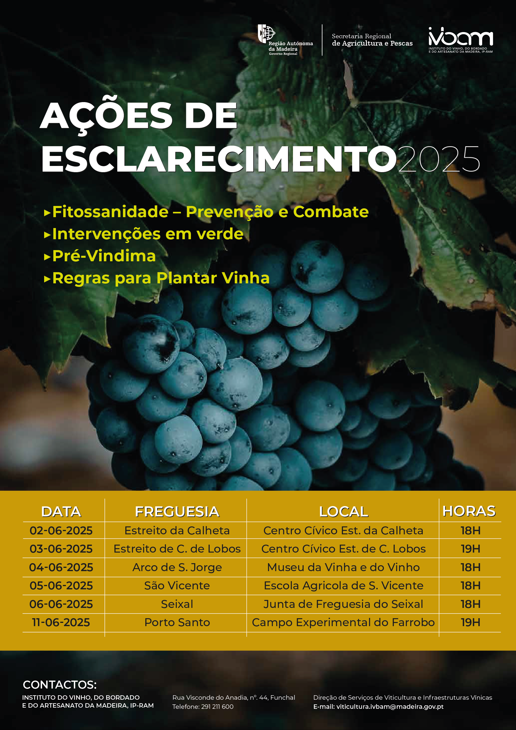 IVBAM promove 6 ações de esclarecimento aos viticultores