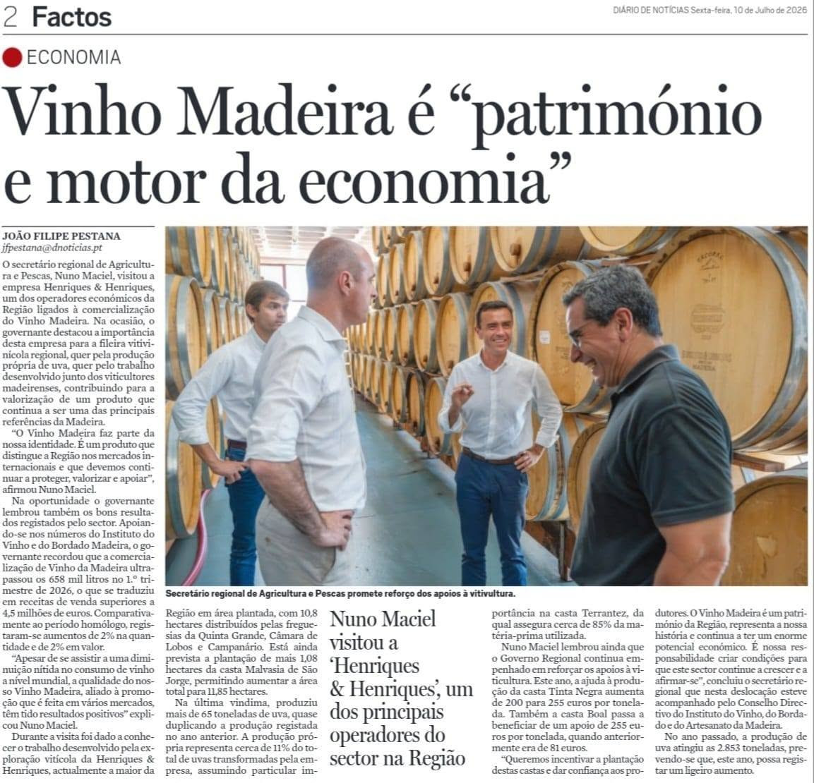 Vinho Madeira é património e motor da economia